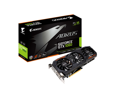 Видеокарта GIGABYTE GTX 1060 6GB AORUS GV-N1060AORUS-6GD V2 GDDR5 1835Mhz PCI-E 3.0 6144Mb 8008Mhz
